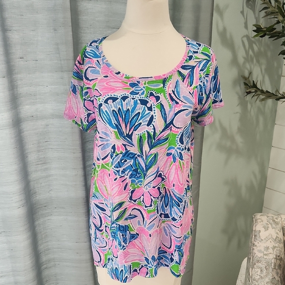 Lilly Pulitzer Etta Scoop Neck Top - Picture 1 of 4